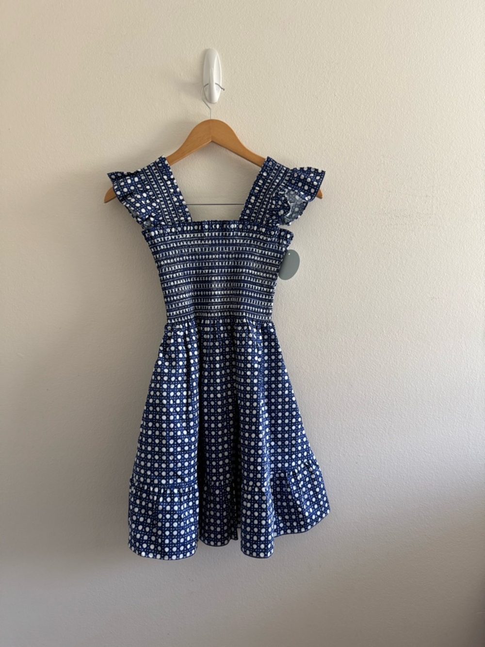 NWT Hill House The Elizabeth Nap Mini Dress in Blue Basket Weave size XXS - Picture 5 of 12